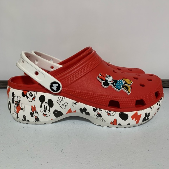 CROCS x Disney Minnie & Mickey Mouse Platform Clogs-Size 10 New - Picture 1 of 13